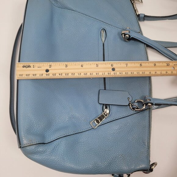 Coach Prairie Satchel Women's Blue Crossbody Pebble Leather Blue Bag 79997 - Picture 12 of 12